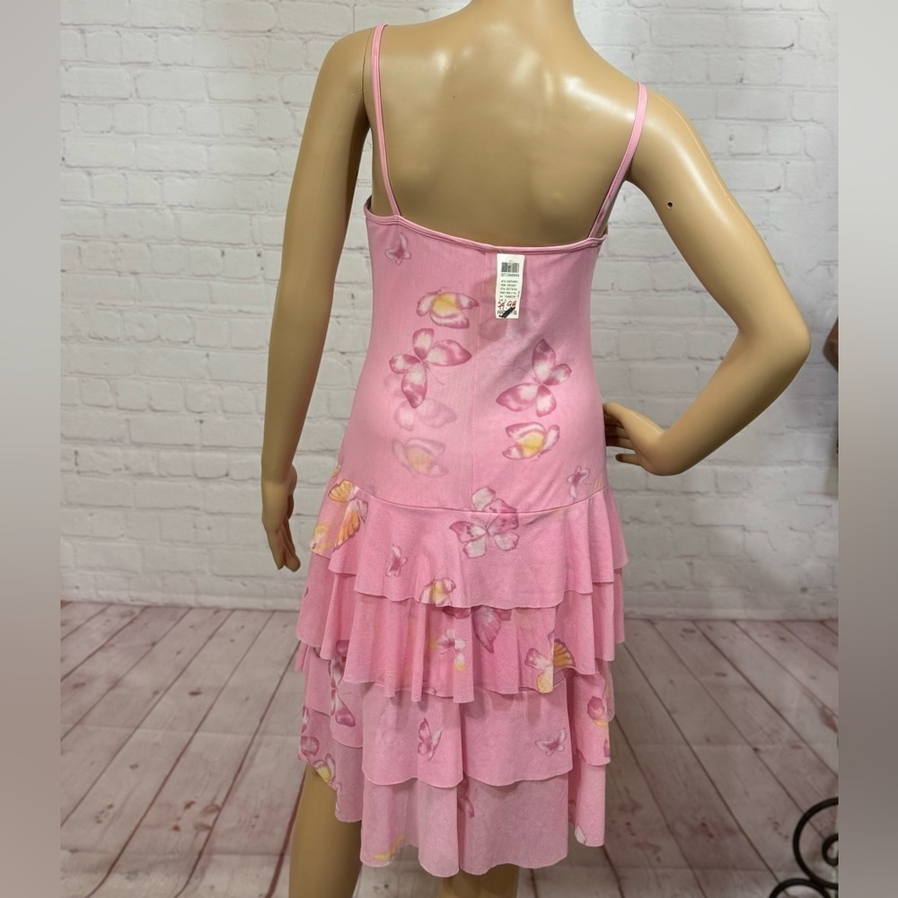 ARDEN B Spaghetti strap dress tiered mesh butterfly prints Small nwt Y2K Vintage - Picture 7 of 16